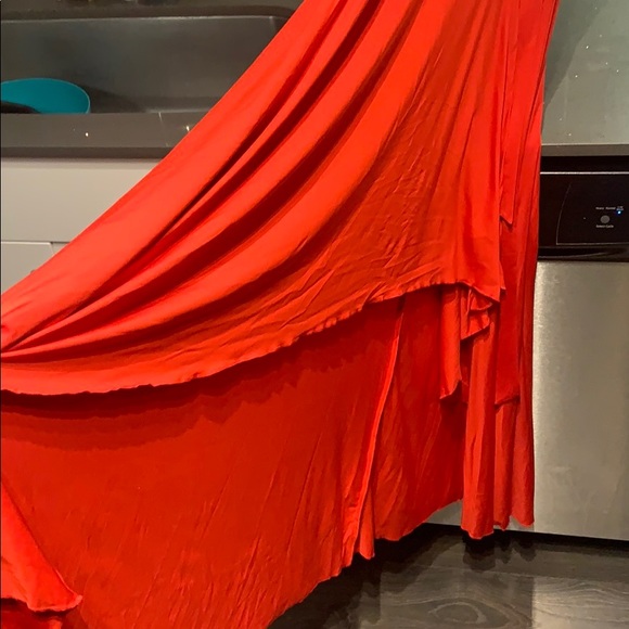 Red high-low maxi wrap dress - Picture 5 of 6